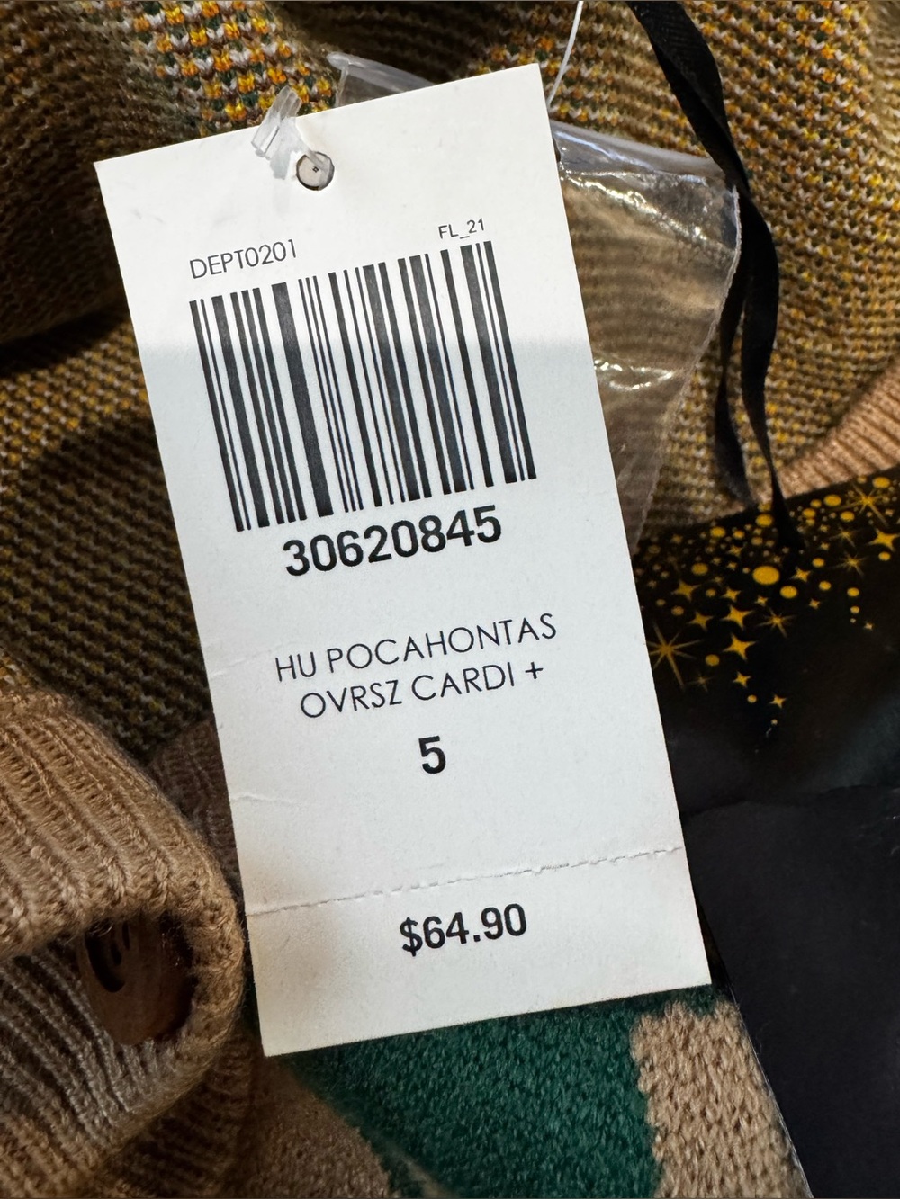 NWT Her Universe Disney Pocahontas oversized cardigan size 5X - Picture 5 of 6